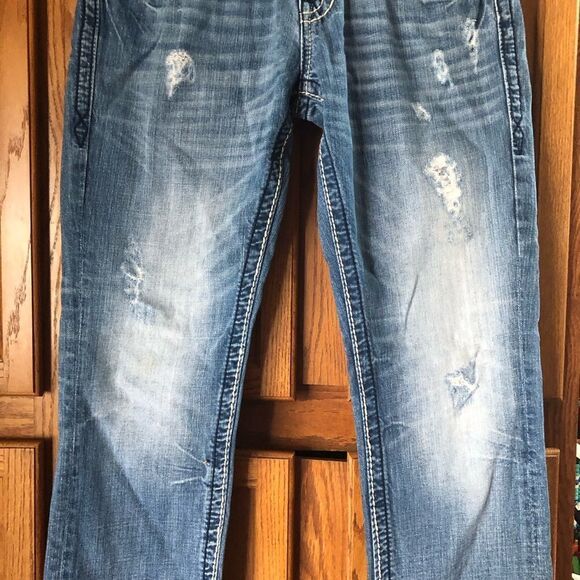 Rock Revival Fleur Flap Pocket Richie Straight Jeans Size 30 - Picture 4 of 11